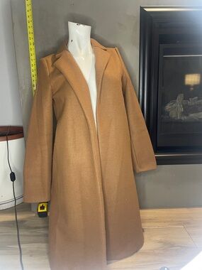 Zara Camel Tailored Long Trench Coat